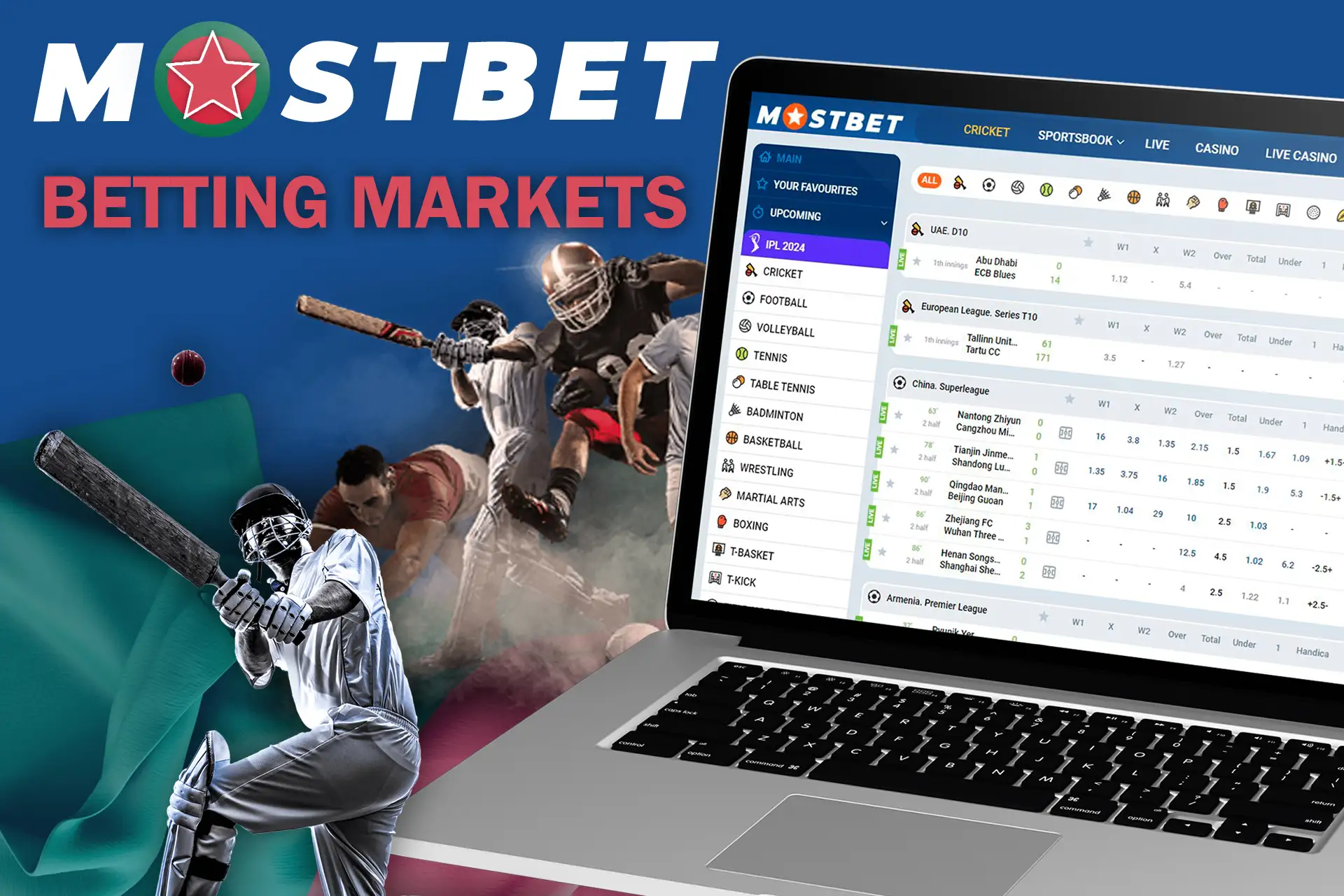 Lots of sporting events at mostbet betting