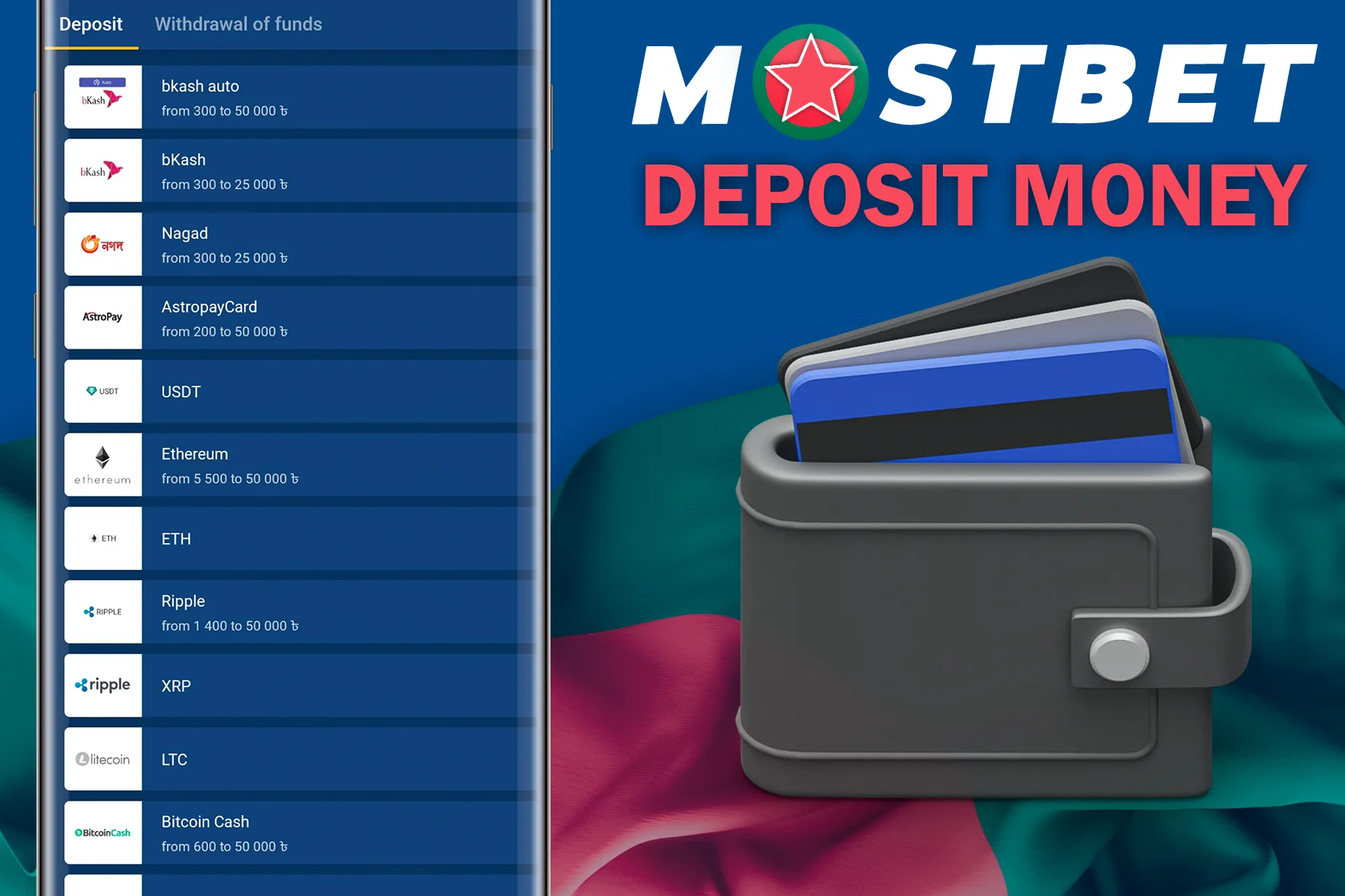 Make your first deposit at mostbet bd