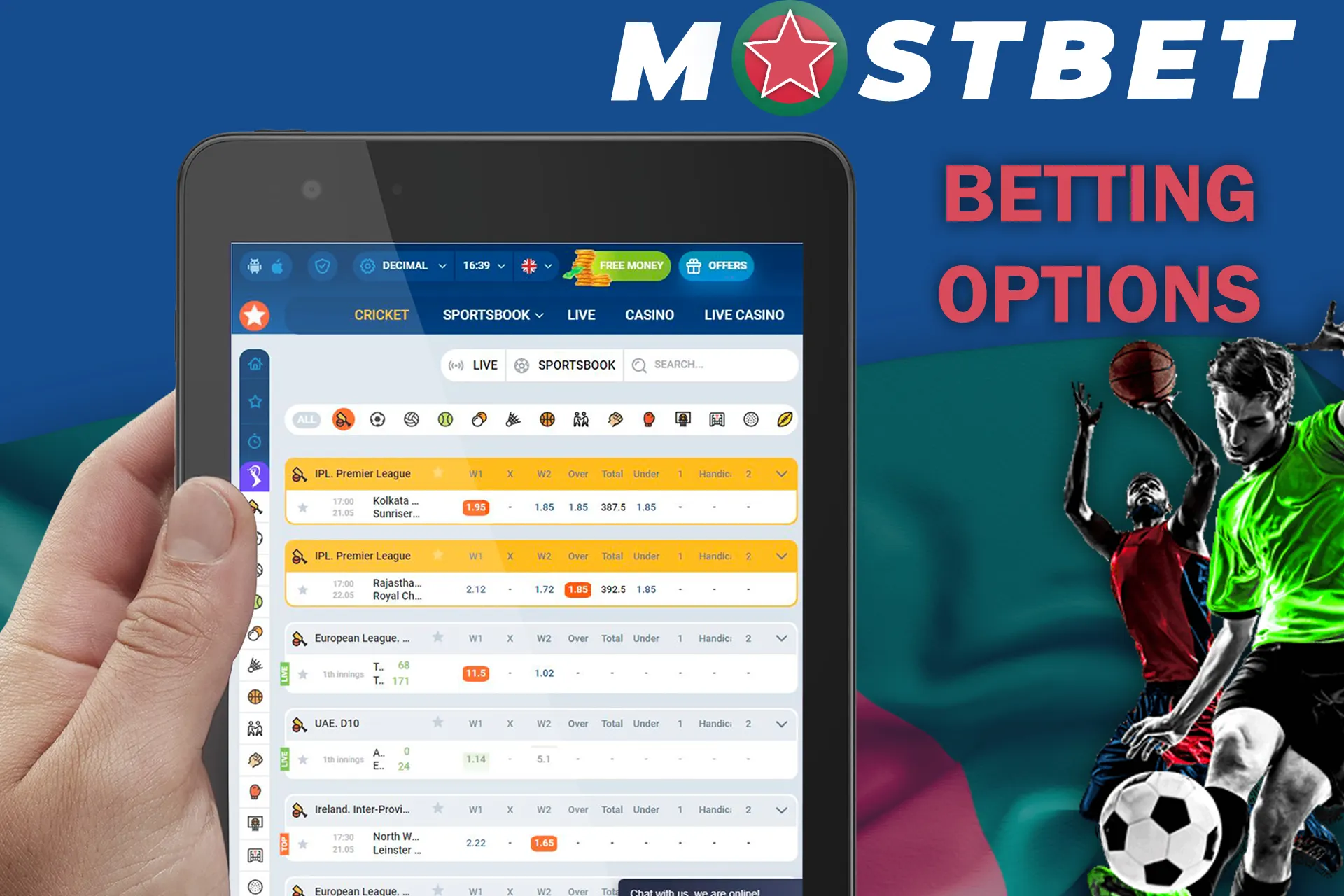 Various bookmaker betting options