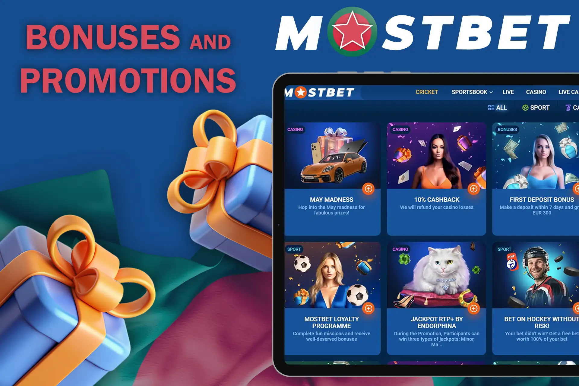 Many bonuses mostbet official