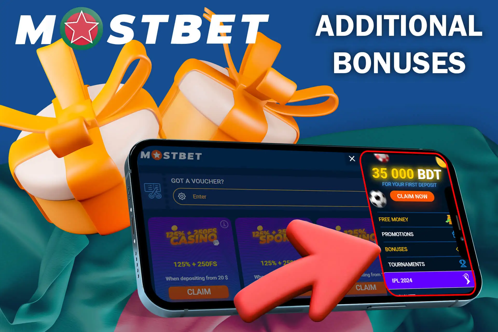 Check out the large selection of other bonuses from Mostbet