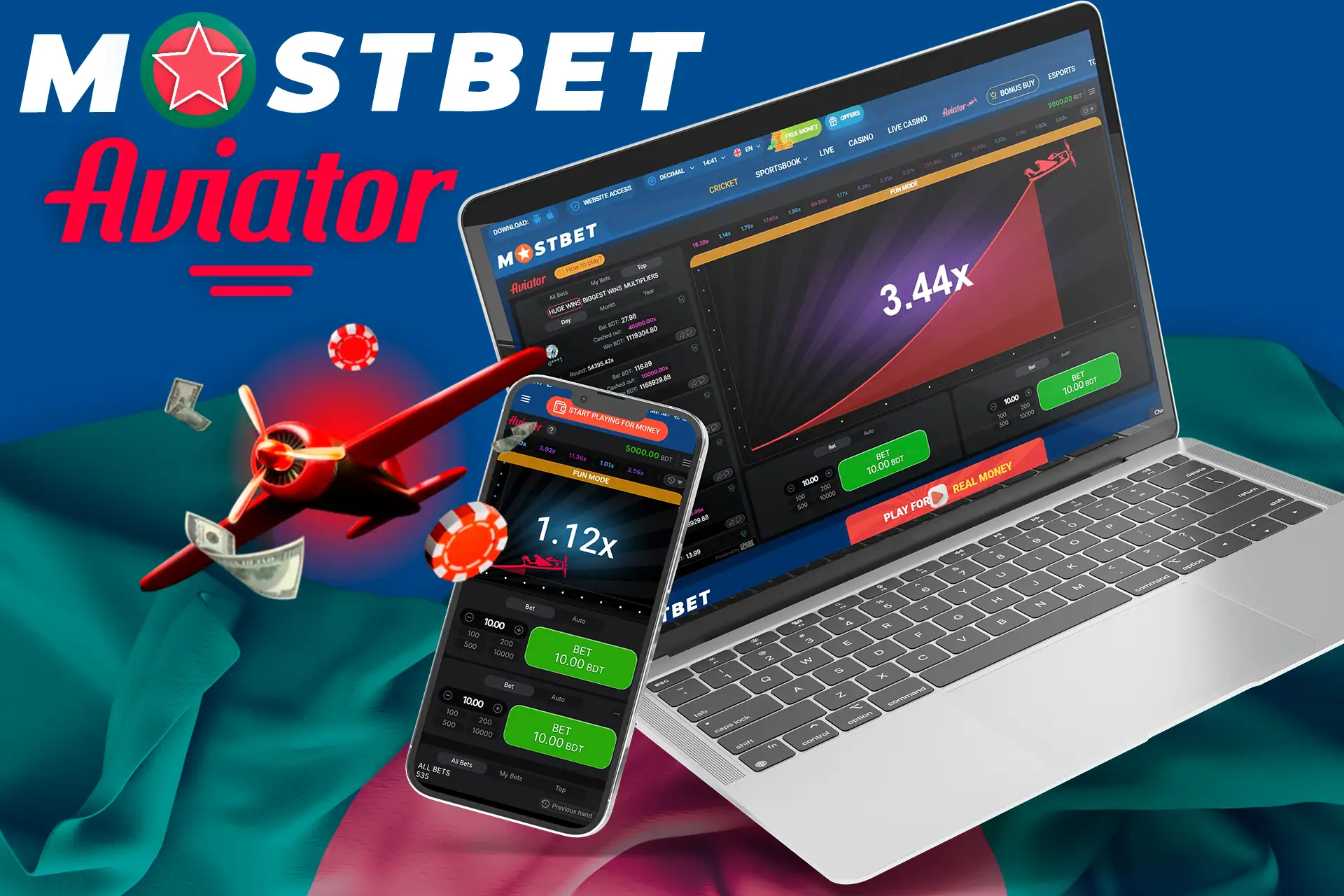 Play the top game Aviator on Mostbet